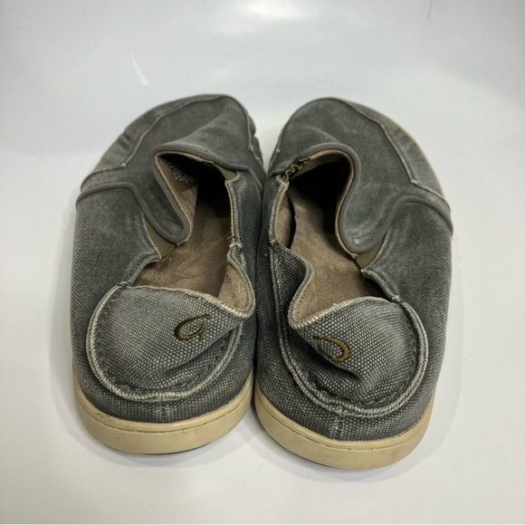 Olukai Nohea Lole slip on shoes gray canvas men’s size 11 casual neutral - Picture 4 of 9